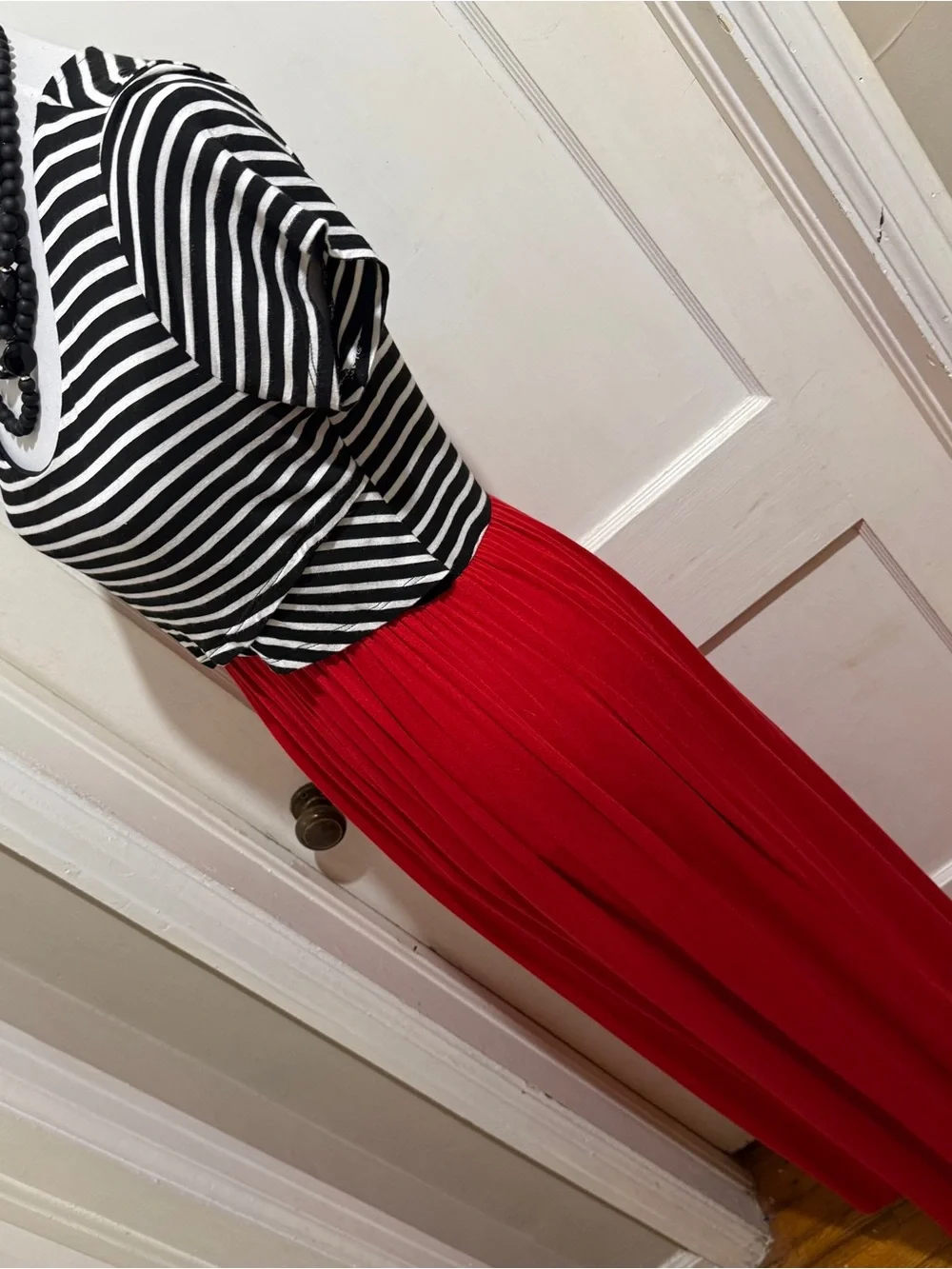 Espresso Women's XL Red Pleated Maxi Dress